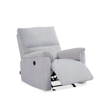 hoi!芝華仕頭等艙 防潑水貓抓絨 單人電動沙發附USB 30681 雲際灰