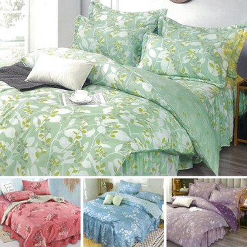 Victoria 柔絲絨雙人加大抗菌床罩四件組-多款任選