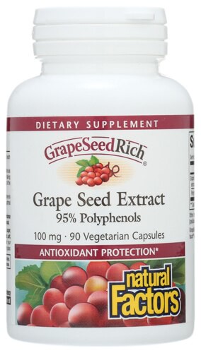 Natural Factors GrapeSeedRich Grape Seed Extract 100 mg - 90 Vegetarian Capsules