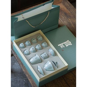 官窯蓋碗茶壺茶具套裝2024新款輕奢高檔家用辦公室整套茶具禮盒裝