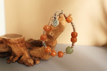 原創小眾設計 化太歲 本命年 天然菩提根 S925 銀生肖手工手繩