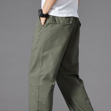 夏季工裝褲男士寬松版休閑長褲商務加大碼胖子男裝褲子純棉直筒褲