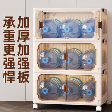 加厚陽臺柜衣服棉被收納箱雙開門收納柜子家用臥室客廳零食置物架