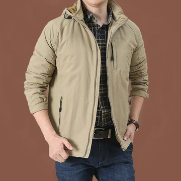 春秋季夾克男 青年戶外休閑薄款衝鋒 寬鬆大碼多口袋 加厚