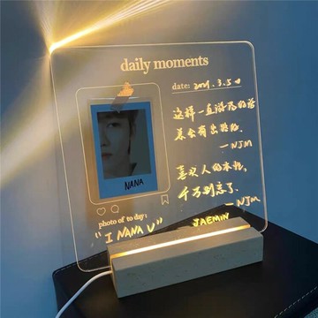 Ohaya?“daily moment ”? 韓國ins透明亞克力檯燈 會發光的 留言板 記事板 備忘錄 夜燈檯燈
