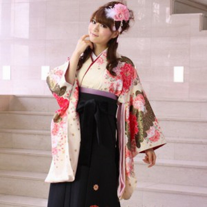 袴 レンタル 卒業式袴セット2尺袖着物 袴 フルセットレンタル2尺袖着物 白 クリーム L 華やか 可愛い 通販 Lineポイント最大1 0 Get Lineショッピング