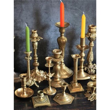 法式精品浮雕花式黃銅純銅蠟燭臺美集vintage民宿裝飾ins歐式擺件