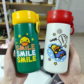 小保溫水杯直身小巧可愛卡通鴨子手提便攜兒童學生304不銹鋼鉑盛
