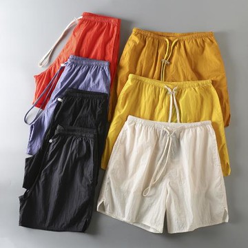 外貿尾單男裝日本東麗金屬尼龍面料戶外機能速干透氣防水休閑短褲