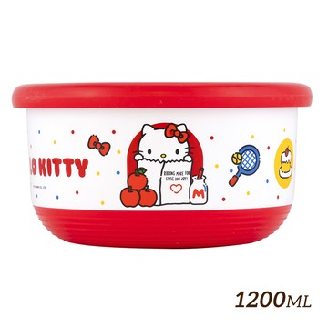 【HOUSUXI】三麗鷗Hello Kitty不鏽鋼雙層隔熱碗1200ml＜售價已折＞