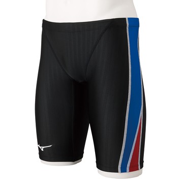 MIZUNO SWIM 過季促銷 STREAM ACE 男泳褲 長四角泳褲 競賽型泳裝 N2MB102491 黑藍