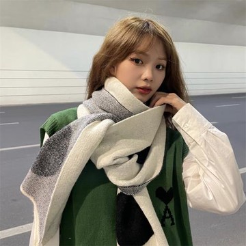 韓版波點圍巾女ins潮秋冬季時尚披肩兩用學生加厚保暖圍脖男長款