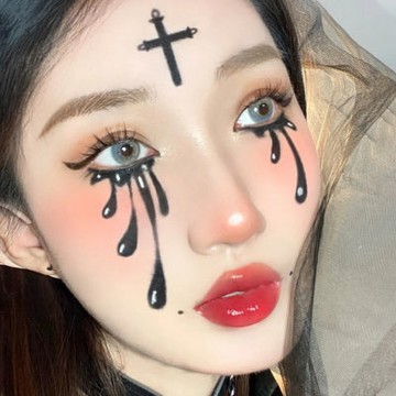 【台灣有貨】實拍 裁決之淚 萬聖節妝容臉貼 防水高顏值辣妹甜酷紋身貼紙新款網紅款