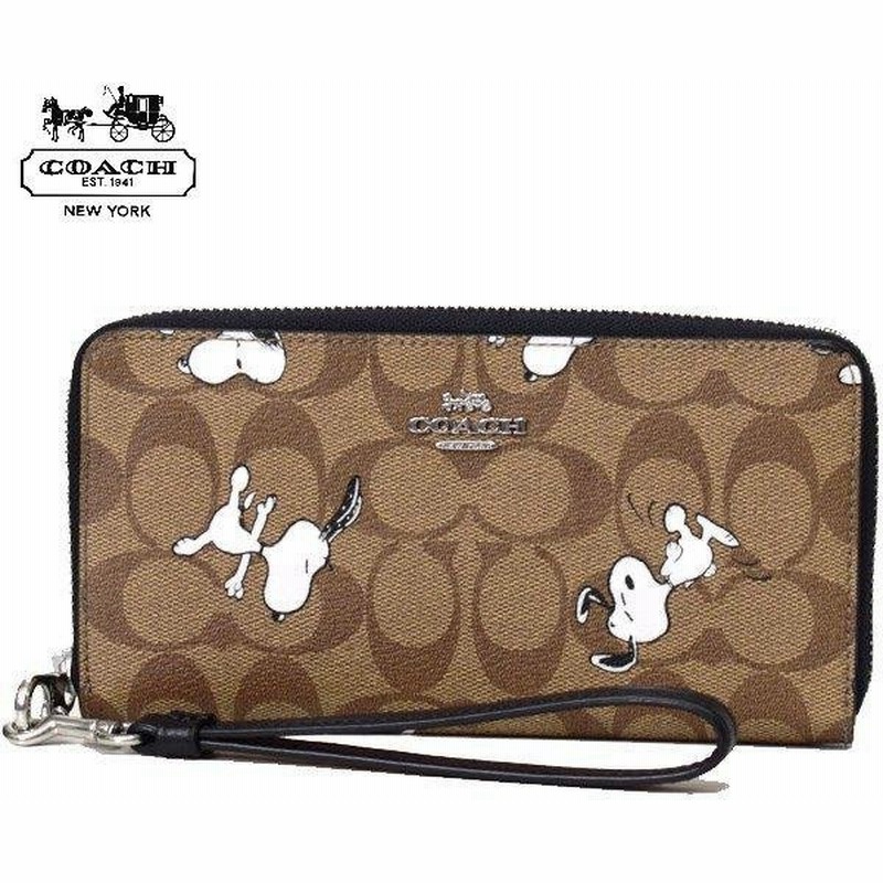 新品 Coach コーチ X スヌーピー コラボ 財布 ストラップ付き 長財布 C4596 アコーディオン ウォレット 通販 Lineポイント最大get Lineショッピング
