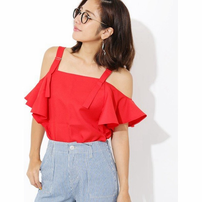 フレアスリーブトップス オープンショルダー ブラウス レディース 通販 Lineポイント最大0 5 Get Lineショッピング