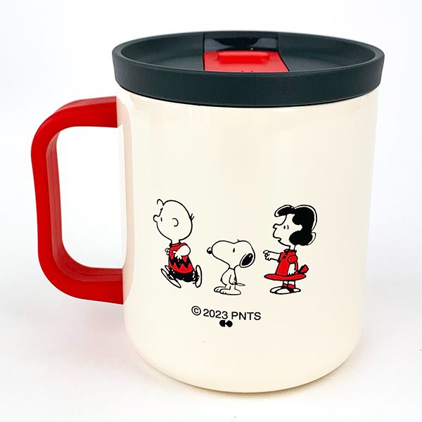 スヌーピ SNOOPY ステンレスマグ ホワイト フタ付き コップ PEANUTS