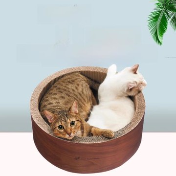 貓咪世界瓦楞紙貓抓板貓窩大圓形四季可用保暖窩磨爪可抓可躺大號