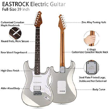 EASTROCK 39 inch Full-Size Stratocaster Electric Guitar Kit for Beginner Starter with 10w Amp, Bag, Capo, Shoulder Strap, String, Cable, Tuner, Picks.