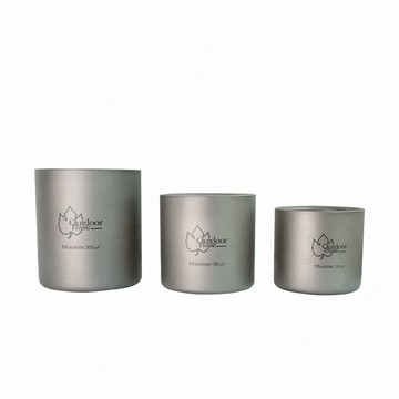 OutdoorBase 雙層防燙 | 純鈦製造 | 抗菌衛生| 讓飲品更順口 野夫炊煙-鈦系列-隨行鈦杯套組-120/180/300ml