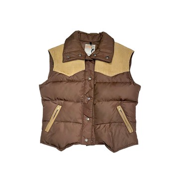 Vintage 美國古著 拼接燈芯絨 鴨絨背心