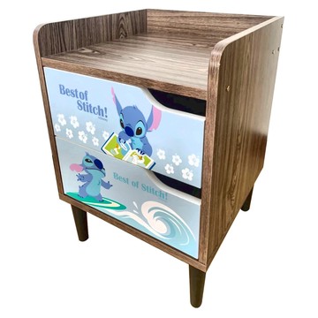 收納王妃 迪士尼床邊櫃  史迪奇 藍色 + 木紋色  1件