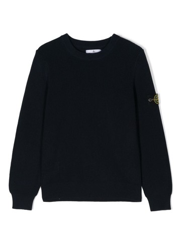 Stone Island Junior - Compass-motif jumper - kids - Cotton - 12 - Blue