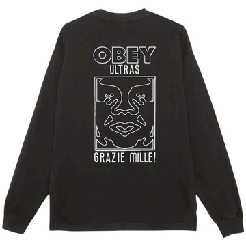 OBEY 168004215-BLK ULTRAS L/S TEE 長T (水洗黑色)