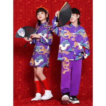 唐裝女童旗袍運動會開幕式漢服