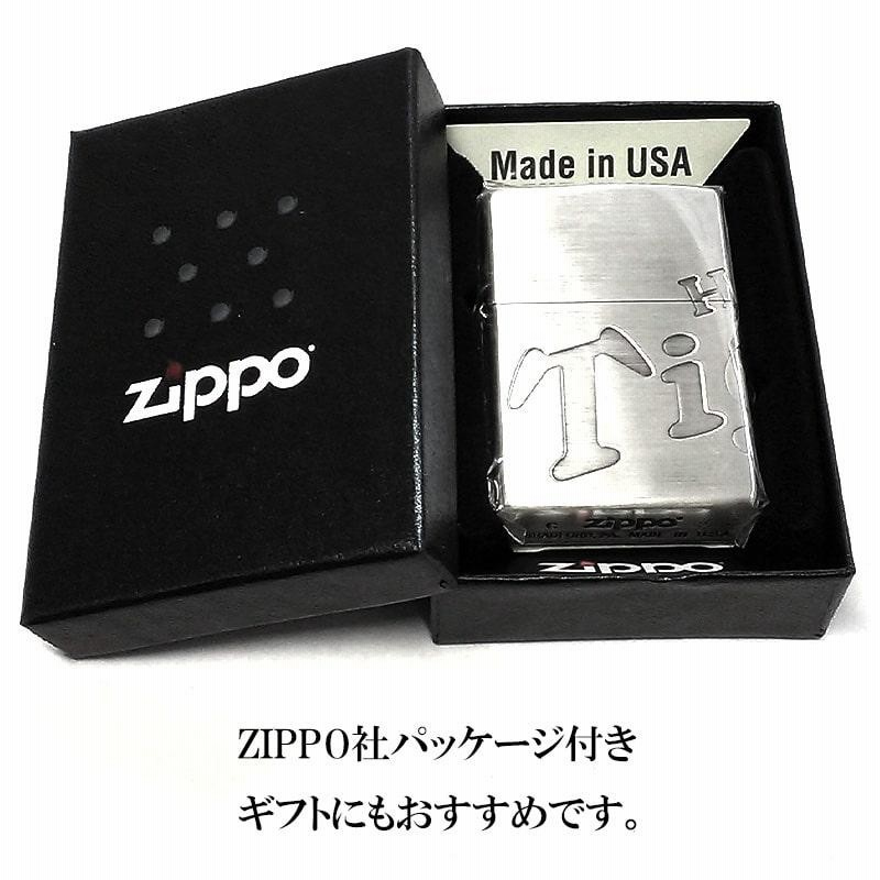 ZIPPO ライター 阪神タイガース ロゴ ジッポ シルバー 野球 3面加工 銀 