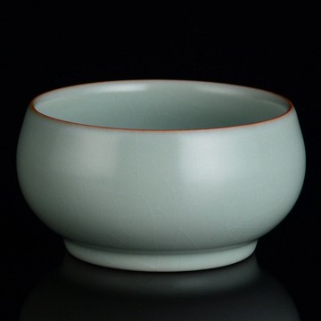 手工汝窯茶杯主人杯單杯陶瓷品茗杯茶盞汝瓷禮品主人茶杯可養開片