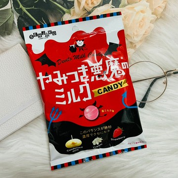 日本 SENJAKU 扇雀飴 惡魔 草莓牛奶風味糖 47g 草莓牛奶糖 草莓糖 牛奶糖 惡魔糖｜全店$199免運
