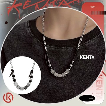 🌾健太選物🌾方塊結珠項鍊 項鍊男 嘻哈項鍊 串珠項鍊 質感 項鍊女 拼接項鍊 飾品 復古 DIY串珠