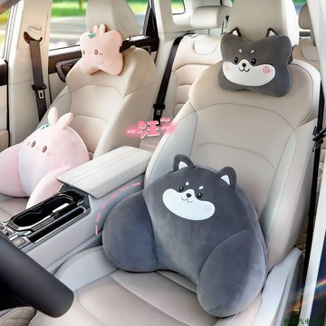 藝品上新👒汽車頭枕護頸枕腰靠車用靠枕網紅可愛車載主駕駛一對裝女司機枕頭 汽車裝飾品 x2oF