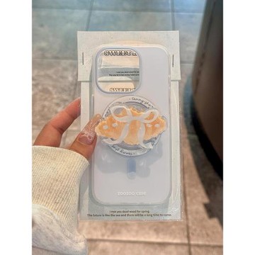 蘋果蝴蝶結iphone13雙層支架卡通