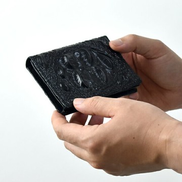 名片夾 黑色鱷魚壓紋真皮卡夾【NW541】