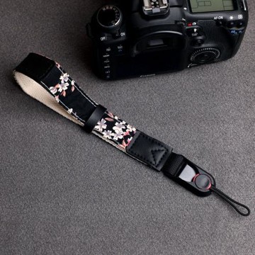 黑底櫻花相機腕帶快拆單反腕帶微單腕帶攝影手繩適用尼康富士佳能