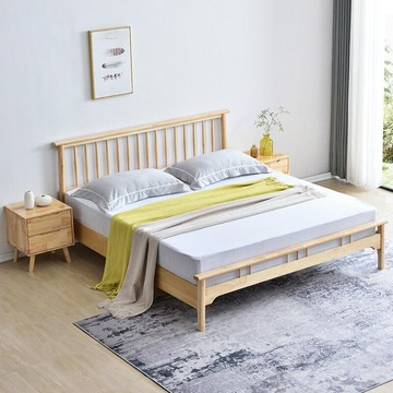優樂悅~北歐實木床溫莎床框架家用主臥現代簡約雙人床原木民宿家具床批發