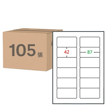 鶴屋 A4三用電腦標籤 88號 B4287 87 x 42mm  12格  105張