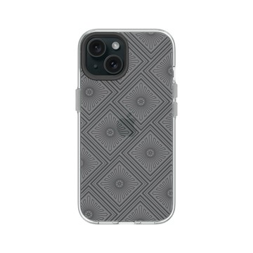 iPhone 15 Clear 透明 - Textured Glass: Luminous Sculpture 玻璃紋理系列：光映雕塑 - 復古幾何設計花紋玻璃