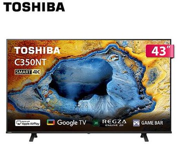 TOSHIBA 東芝 REGZA 43型4K Google TV液晶顯示器(43C350NT)贈基本桌上安裝+萬用密封罐