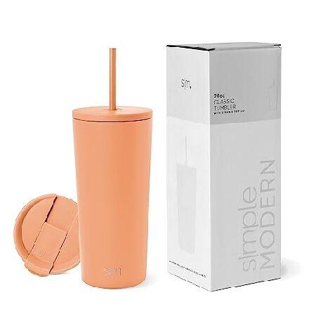 Simple Modern Insulated Tumbler with Lid and Straw Iced Coffee Cup Reusable Stainless Steel Water Bottle Travel Mug Gifts for Women Men Her Him