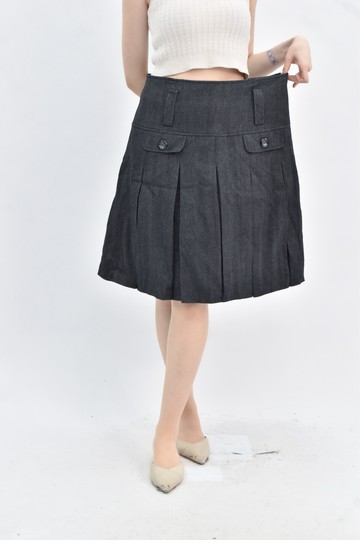(4XL（含）以上) can 灰色羊毛斜紋長裙