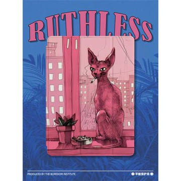 小眾插畫斯芬克斯貓邪惡潮流無毛貓卡通粉色適用于蘋果2022款iPadPro12.9/11三折保護殼air5/mini6防摔ipad