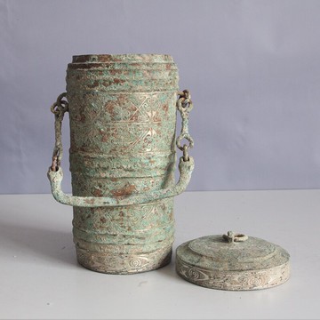 仿古新款福緣教師節沙畫動物青銅器錯銀提梁卣工藝品禮器定制擺件