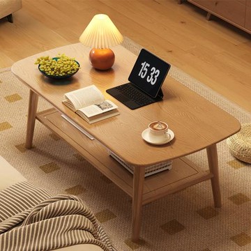 HappyLife 實木雙層茶几 100公分 Y12435