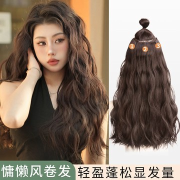 水波紋假髮片三片式捲髮 組合型假髮片 假髮女 自然蓬鬆增髮量隱形仿真接髪片 半頭髮片 半頭假髮片 增加髮量 隱形髮片