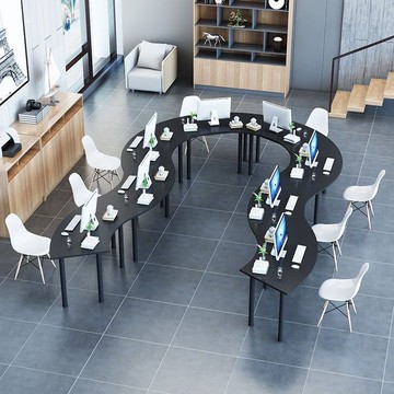 開發票 台灣公司 會議桌 新款拼接會議桌椅組合創意辦公桌橢圓洽談桌簡約現代學生培訓桌椅S069快速出貨