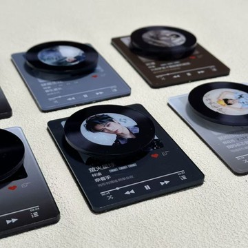 音樂旋轉碟片冰箱貼🎶唱片冰箱貼 唱片造型磁鐵 黑膠唱片冰箱貼 旋轉冰箱亞克力黑膠唱片貼磁貼創意立體應援物料nfc冰箱貼