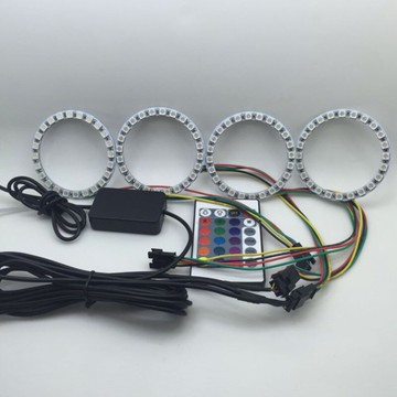 美琪  (超炫改裝) BMW汽車改裝led七彩遙控RGB天使眼光圈惡魔眼音響喇叭光圈