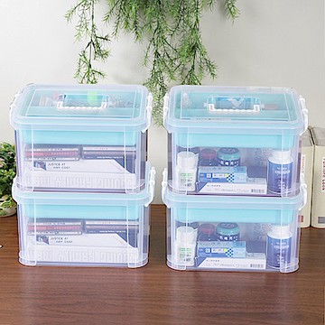 KEYWAY 聯府 布蕾蒂手提雙層整理箱(9L)4入組